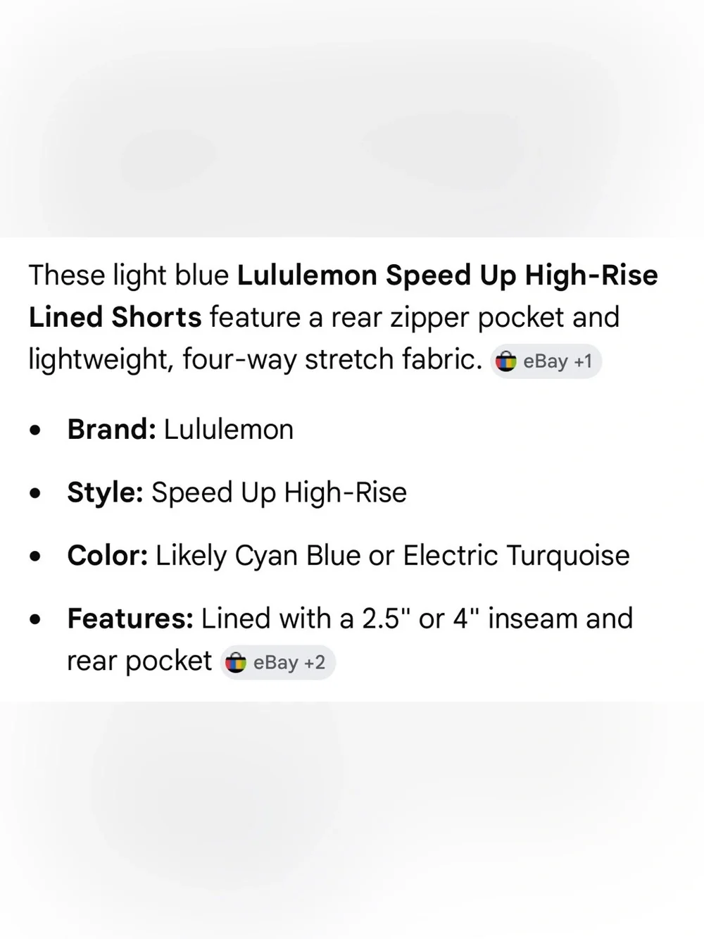 New nwot Lululemon Speed Up High-Rise Shorts Cyan Blue 4
